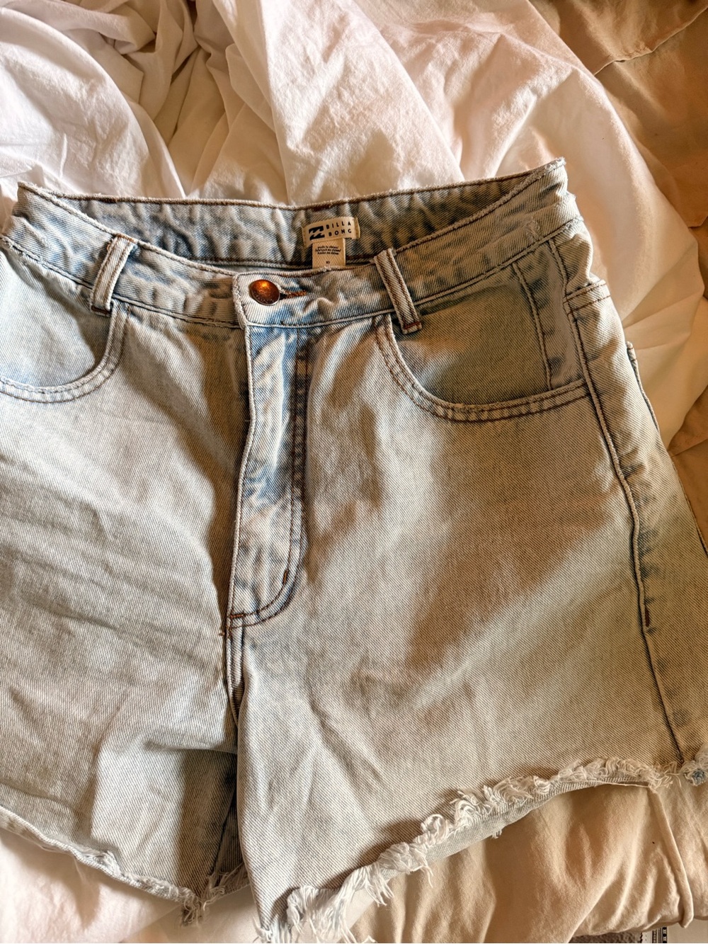 Billabong Light Blue Denim High-Waist Cutoff Shorts